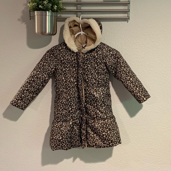 Animal Print Puffer Jacket Kids Toddler Size 4T Snow Ski Winter Holiday Vacation - Picture 1 of 6